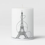 Eiffel Tower Minimalism: One-Line Art Pillar Candle