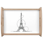 Eiffel Tower Minimalism: One-Line Art Serving Tray