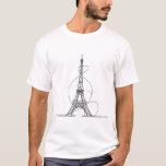 Eiffel Tower Minimalism: One-Line Art T-Shirt