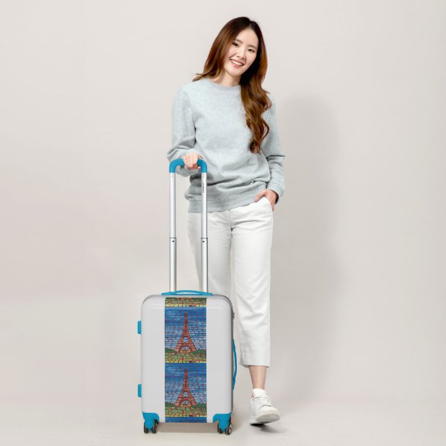 Eiffel Tower Mosaic Pattern Suitcases (Scale)