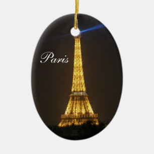 Eiffel Tower night Ceramic Ornament
