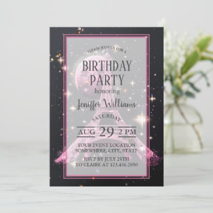 Eiffel Tower Night Moon Invitation