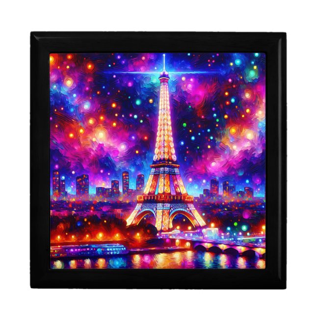 “Eiffel Tower Night: Reflections on The Seine” Gift Box (Front)