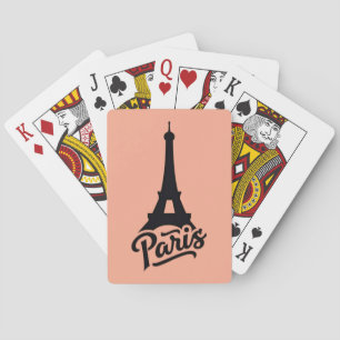 Eiffel Tower of Paris (France) black Poker Cards