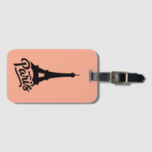 Eiffel Tower of Paris (France) in black Luggage Tag