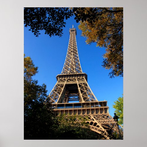 Eiffel tower of Paris in France Holiday Postcard Poster