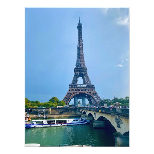 Eiffel Tower on the Seinein Paris France Photo Print