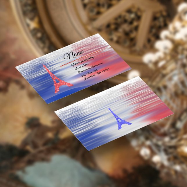 Eiffel Tower on Tricolor Business Card (Creator Uploaded)