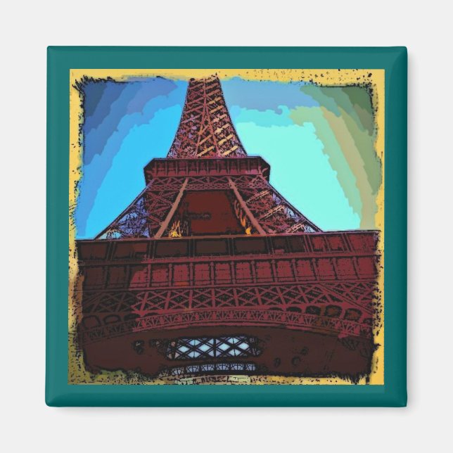Eiffel Tower Painting Magnet (Front)