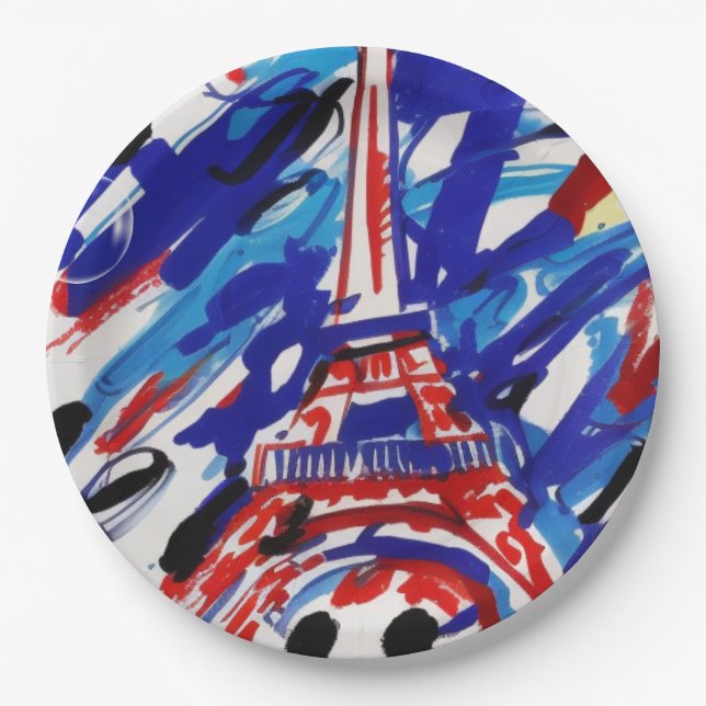 Eiffel Tower Paper Plates (Front)