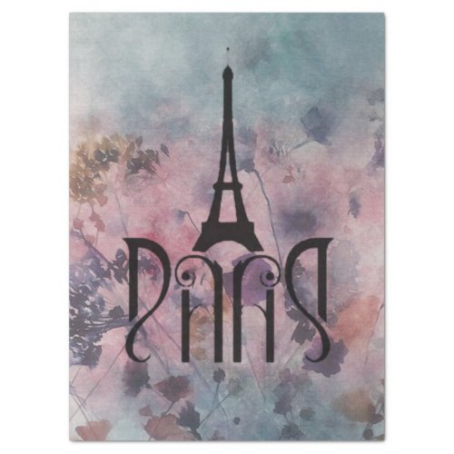 Eiffel Tower Paris Art Nouveau Lettering dcoupage Tissue Paper