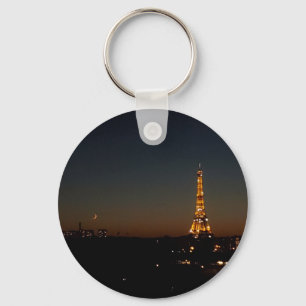 Eiffel Tower Paris at Sunset Keychain