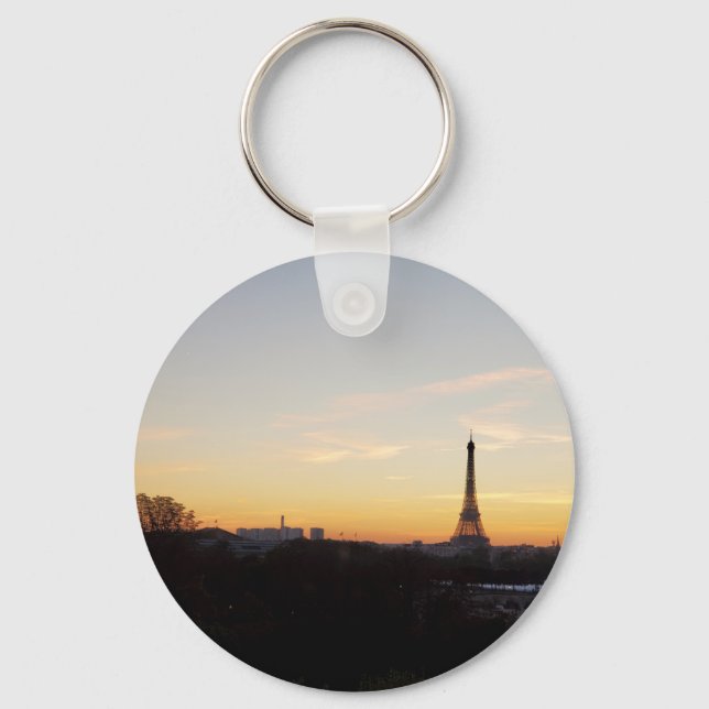 Eiffel Tower Paris at Sunset Keychain (Front)