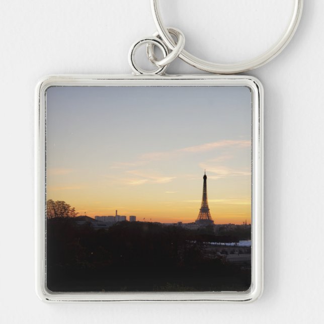 Eiffel Tower Paris at Sunset Keychain (Front)