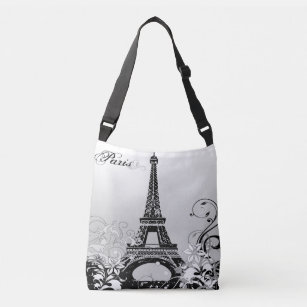 Eiffel Tower Paris (B/W) Cross Body Bag