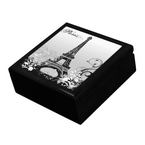 Eiffel Tower Paris BW Keepsake Box