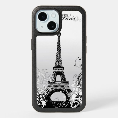 Eiffel Tower Paris BW iPhone 15 Case