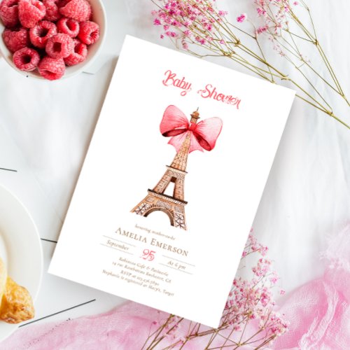 Eiffel Tower Paris Baby Shower Invitation