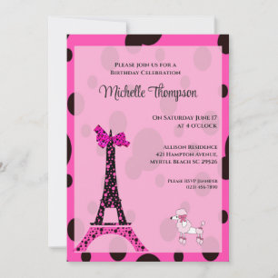 Eiffel Tower Paris Birthday Invitations