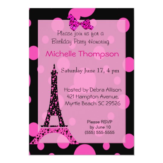 eiffel tower paris birthday invitations zazzle com size of normal chart paper