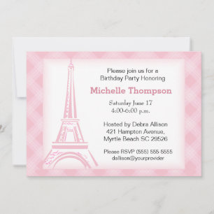 Eiffel Tower Paris Birthday Invitations