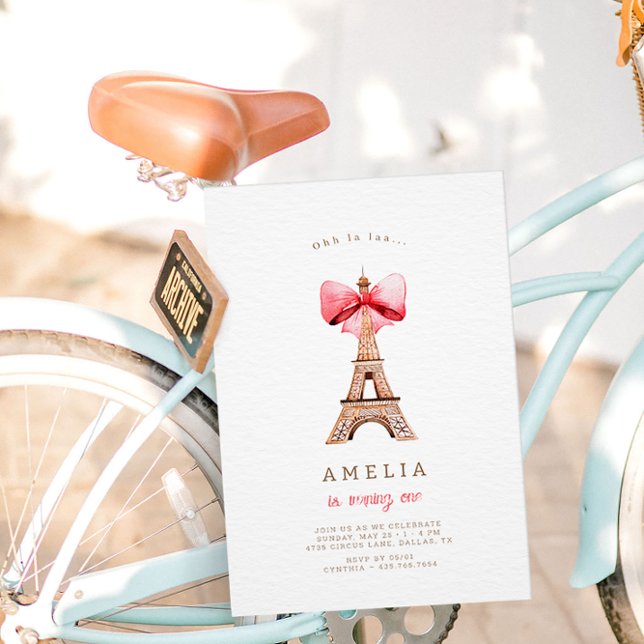 Eiffel Tower Paris Birthday Party Invitation (Creator Uploaded)