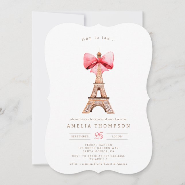 Eiffel Tower Paris Birthday Party Invitation (Front)