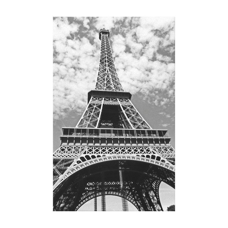 Eiffel Tower Paris Black And White Art Photography Canvas Print Zazzle