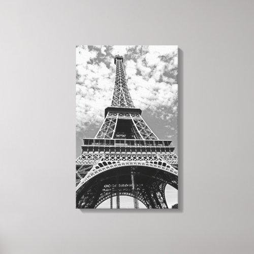 Eiffel Tower Paris Black And White Art Photography Canvas Print