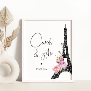 Eiffel tower paris black pink Cards and gifts Poster