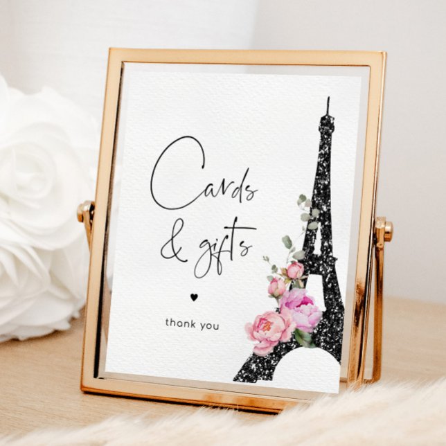 Eiffel tower paris black pink Cards and gifts Poster (Creator Uploaded)
