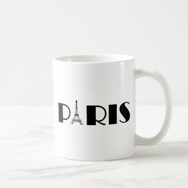 Eiffel Tower Paris Black & White Coffee Mug (Right)