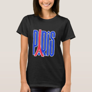 Eiffel Tower Paris Bold Typography Parisian Fashio T-Shirt