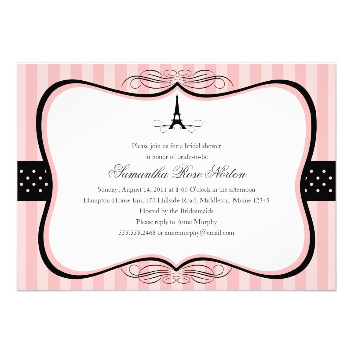 Eiffel Tower Paris Bridal Shower Cards