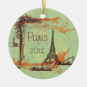 Eiffel Tower Paris Ceramic Ornament