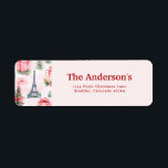 Eiffel Tower, Paris Chic Pink Christmas Address Label<br><div class="desc">Elevate your holiday greetings with a touch of Parisian glamour using our 'Eiffel Tower, Paris Chic Pink Christmas Address Labels.' Featuring a chic design with the iconic Eiffel Tower against a pink backdrop, these labels add a dash of French sophistication to your Christmas correspondence. Ensure your cards and packages stand...</div>