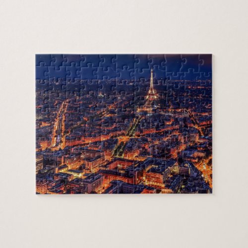 Eiffel Tower Paris City Night Europe Travel Photo Jigsaw Puzzle