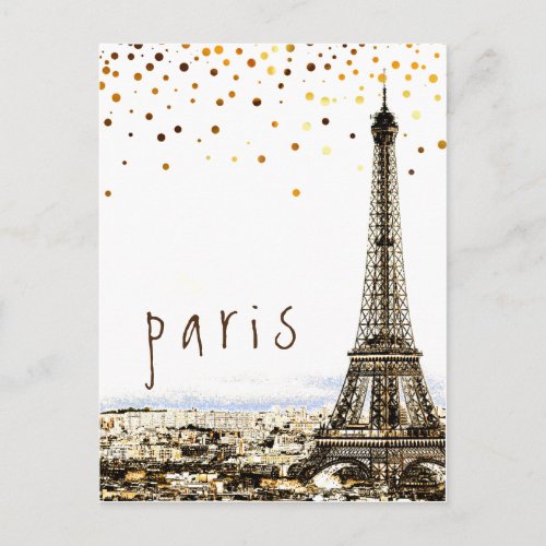 Eiffel Tower Paris City Rustic Vintage View Postcard