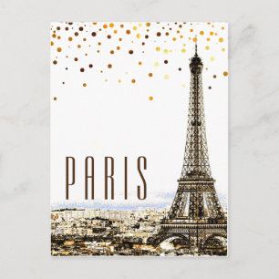 Eiffel Tower Paris City Rustic Vintage View Postcard
