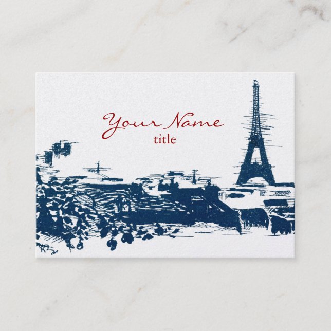 Eiffel Tower Paris Cityscape Sketch Chubby Cards (Front)