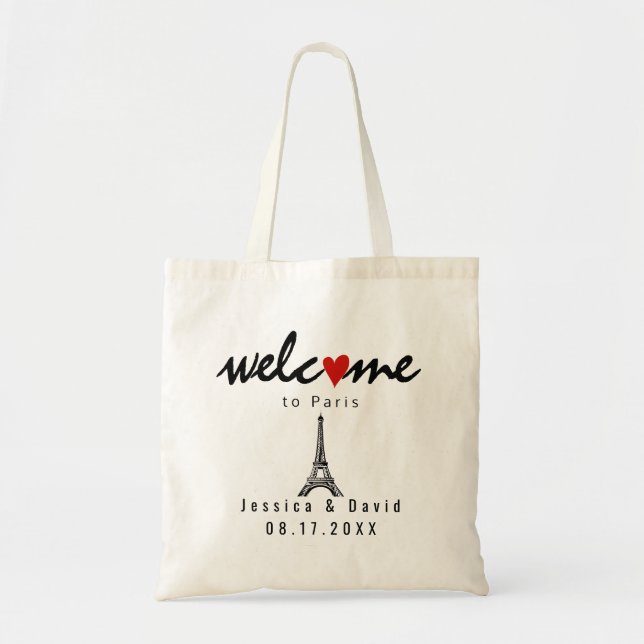 Eiffel Tower Paris destination wedding welcome Tote Bag (Front)