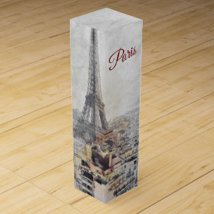 Eiffel Tower Paris Elegant France Souvenir  Wine Box