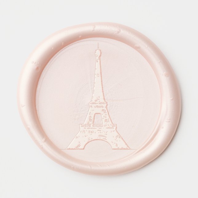 Eiffel Tower Paris Elegant Wedding Sweet 16 Wax Seal Sticker (Front)