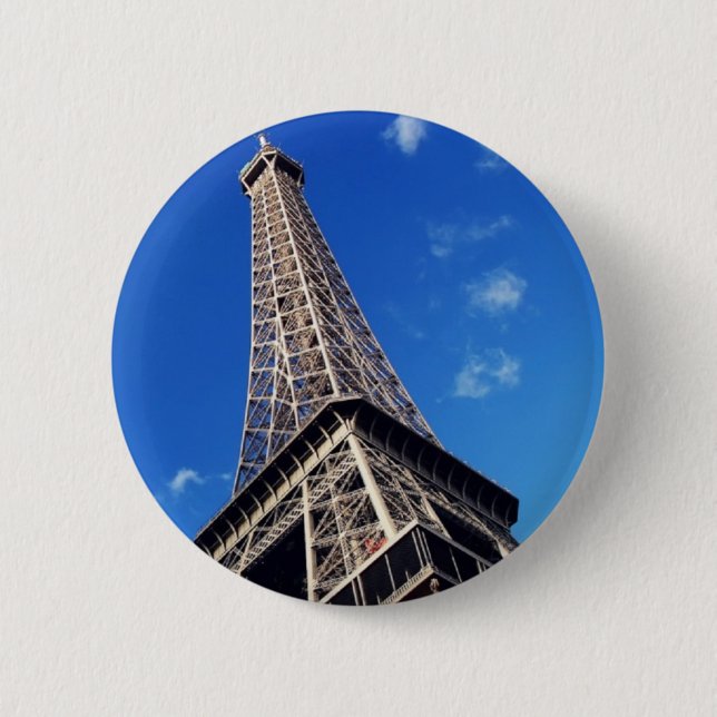 Eiffel Tower Paris Europe Travel Button (Front)