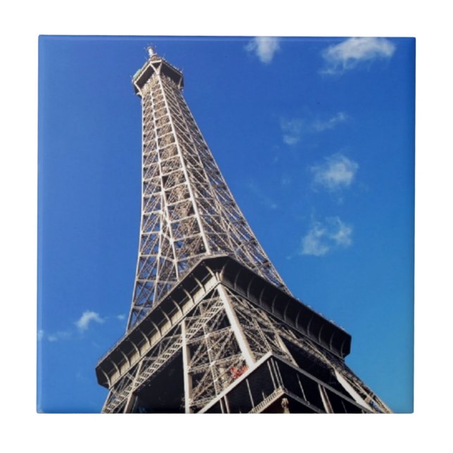 Eiffel Tower Paris Europe Travel Ceramic Tile (Front)