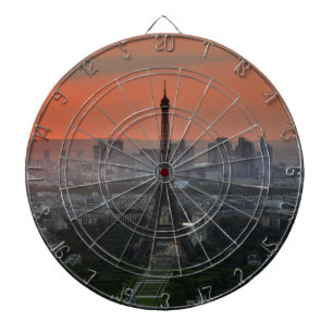 Eiffel Tower Paris Europe Travel Dartboard With Darts