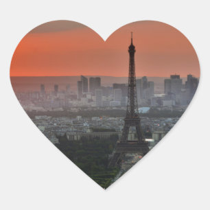 Eiffel Tower Paris Europe Travel Heart Sticker