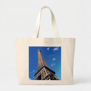 Eiffel Tower Paris Europe Travel Large Tote Bag
