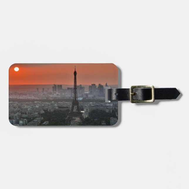 Eiffel Tower Paris Europe Travel Luggage Tag (Front Horizontal)