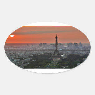 Eiffel Tower Paris Europe Travel Oval Sticker